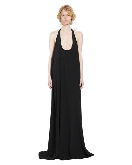Rick Owens Black Temple Haltar Gown