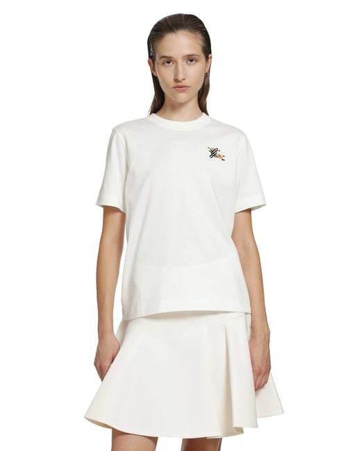 Burberry White Knight Check Cotton T-Shirt