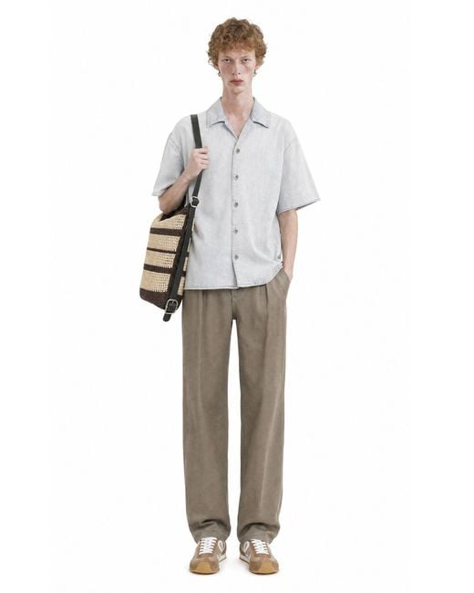 Loewe Gray Anagram Short Sleeve Shirt for men