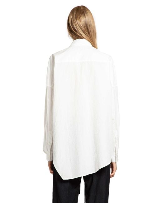 Forme D'expression White Cotton Long Sleeves Oversized Shirt