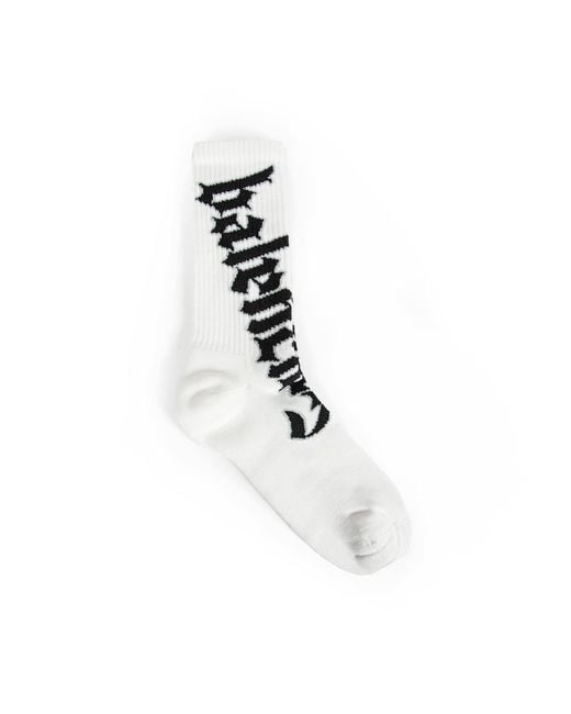 Balenciaga White Blackletter Socks for men