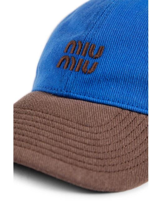 Miu Miu Blue Drill Baseball Cap
