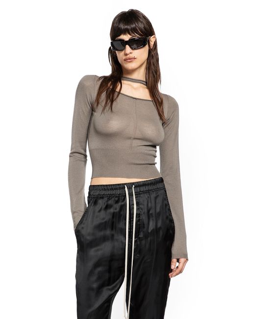Rick Owens Brown Temple Cropped Pull