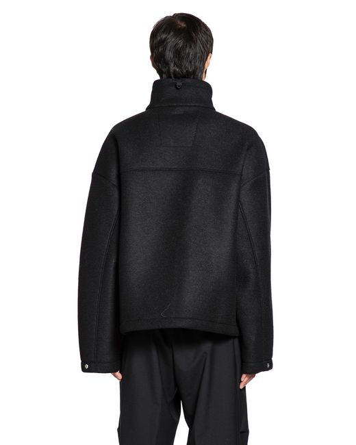 Herno Black Felt Zip-up Jacket for men