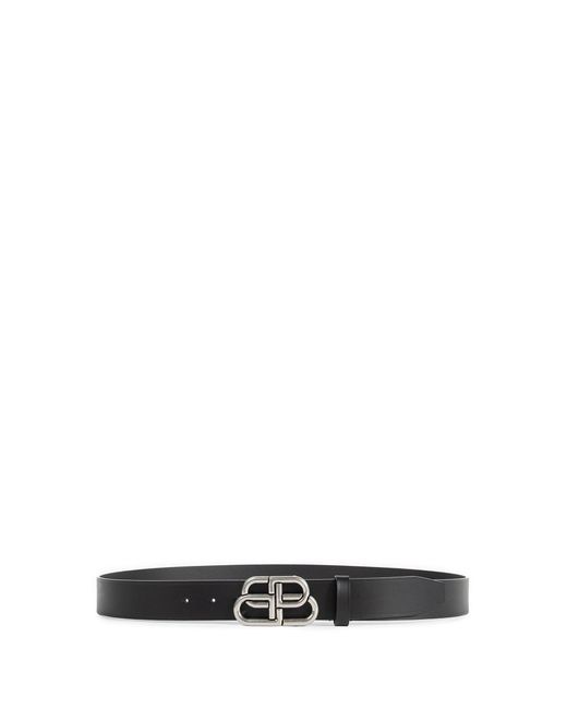 Balenciaga Black Bb Large Leather Belt for men