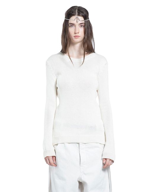 Ann Demeulemeester White Weja Open Back Sweater