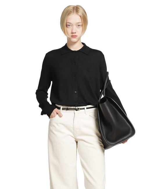 The Row Black Ocari Top
