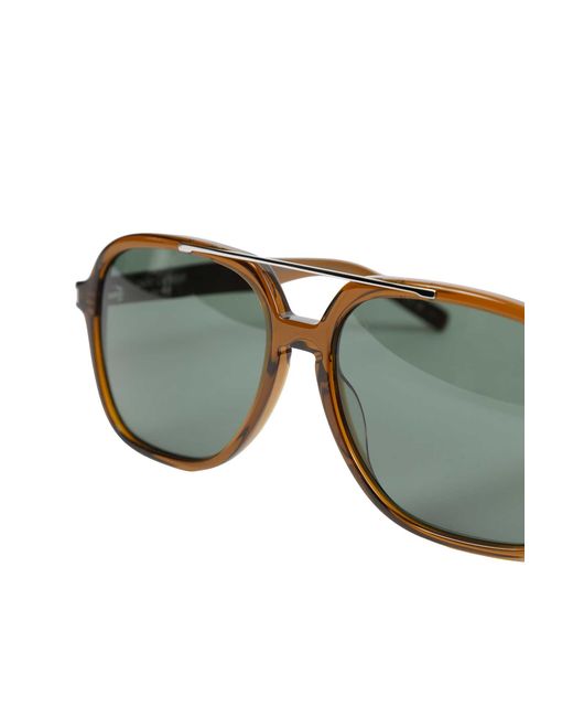 Saint Laurent Green Aviator Sunglasses for men