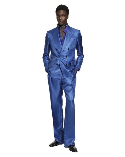 Tom Ford Blue Silk Shirt for men