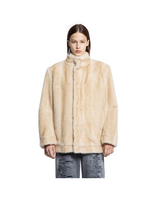 MM6 by Maison Martin Margiela Natural Faux Fur Jacket