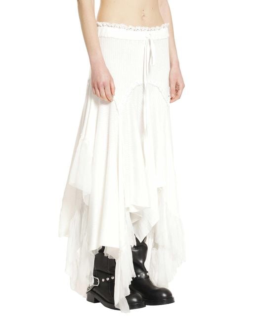 Ann Demeulemeester White Vega Midi Skirt