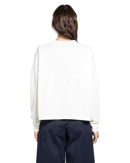 Studio Nicholson White Loop Long Sleeve T-Shirt