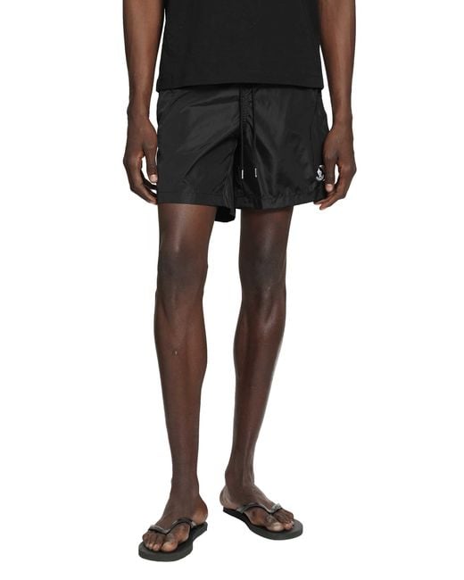 Moncler Black Logo Patch Swim Shorts for men