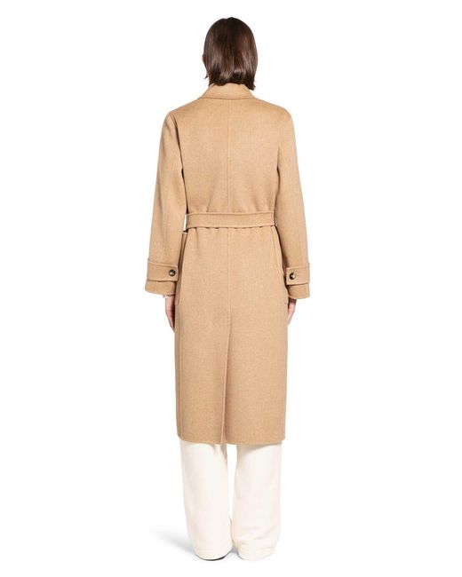 Max Mara Natural Camel Long Robe Coat
