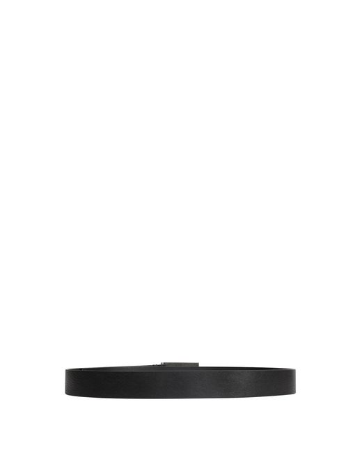 Emporio Armani Black Leather Belt With Eagle Plate for men