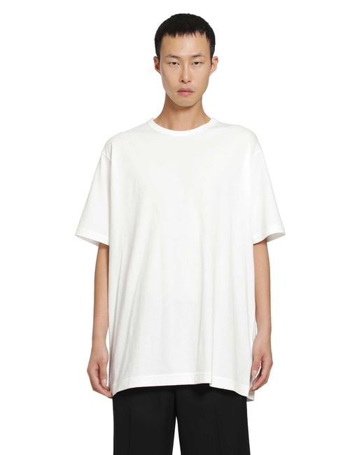 Yohji Yamamoto White Soft Single Jersey Ss Tee for men