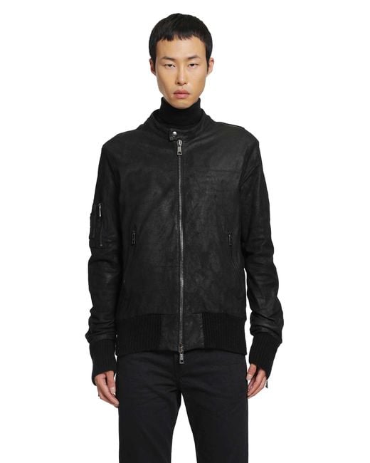Giorgio Brato Black Nubuck Lambskin Bomber for men