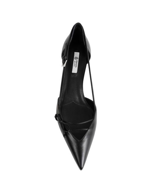 Prada Black Open-Side Leather Pumps