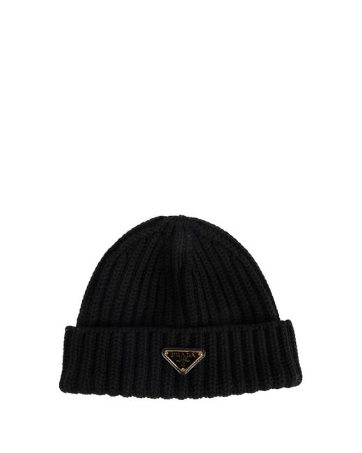 Prada Black Wool Beanie
