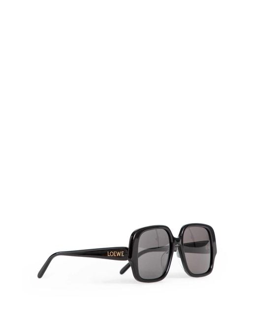 Loewe Black Thin Square Sunglasses for men