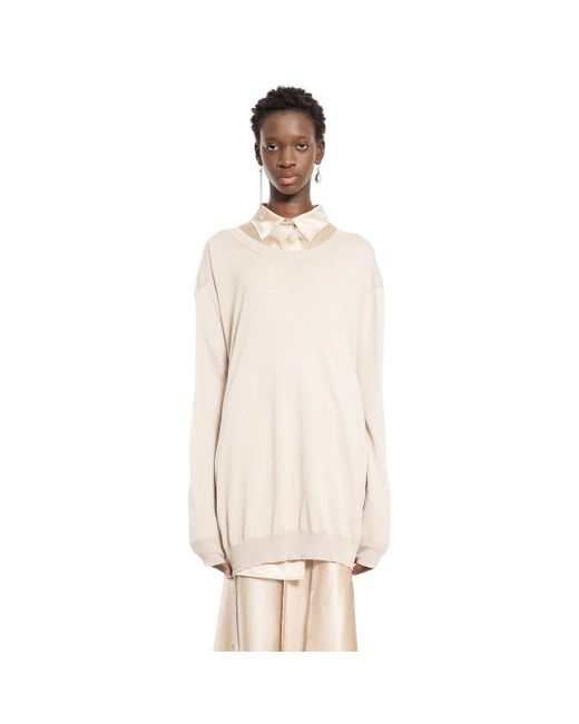 Ann Demeulemeester Natural Cotton Cashmere Silk Knit