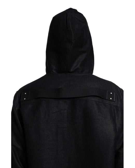 Rick Owens Black Tower Hooded Outershirt for men