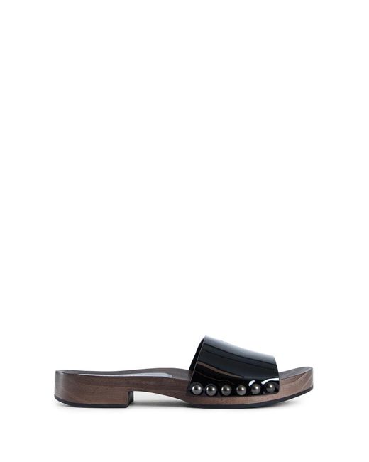 Miu Miu Black Patent Leather Clogs