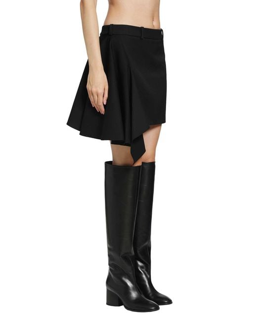Givenchy Black Wool Slashed Mini Skirt