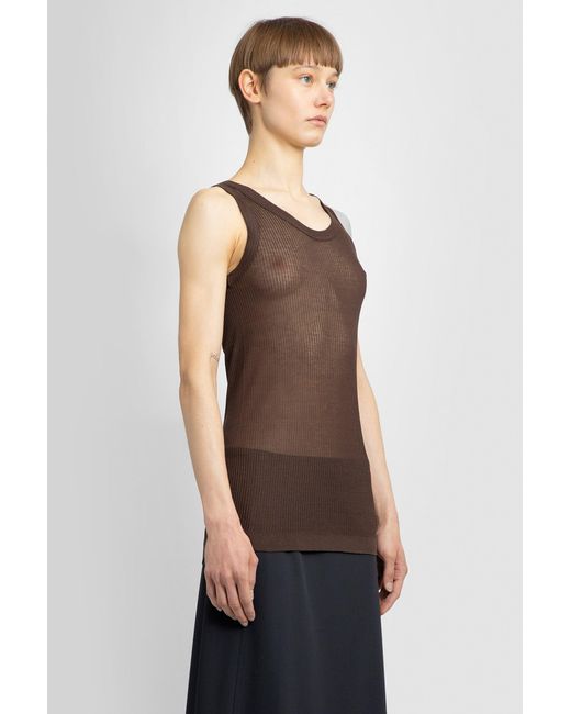 Lemaire Brown Tank Tops