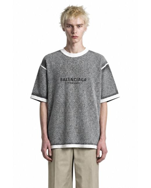 Balenciaga Gray Cotton Short Sleeve T-Shirt for men