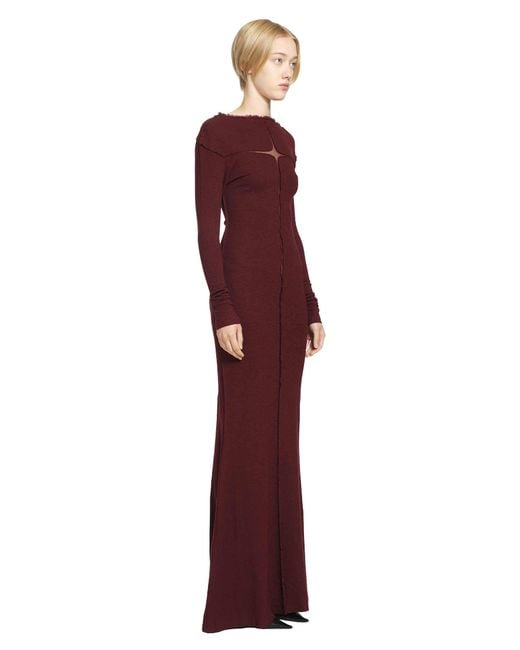 Daisy London Red Slubbed Rib Dress With Frayed Edges