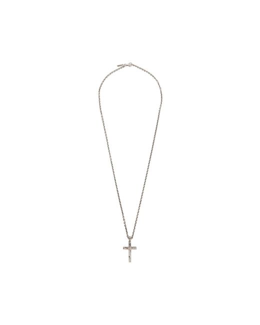 Emanuele Bicocchi Metallic Cross Necklace for men