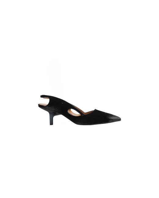 Capasa Black Velour Slingback Pumps