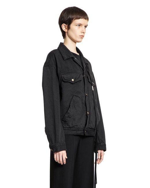 Ann Demeulemeester Black Marthe 5 Pocket High-Comfort Denim Blouson