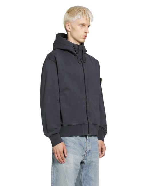 Stone Island Blue 6100009 Zip-Up Hoodie for men