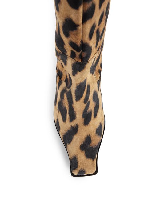 Miista Brown Effie Animal Print Tall Boots