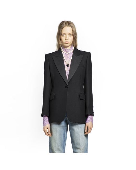 Valentino Black Crepe Couture Blazer