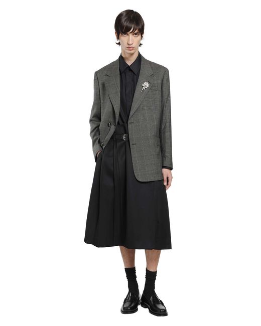 Simone Rocha Gray Notch Lapel Blazer With Embroidery for men