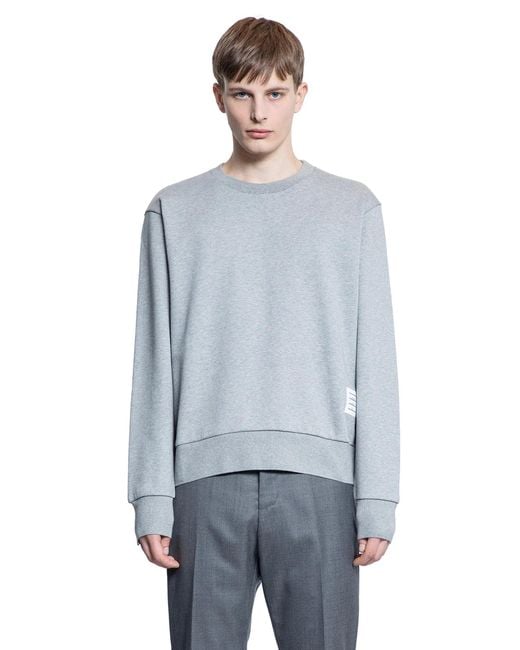 Thom Browne Blue Loopback Stripe Sweatshirt for men