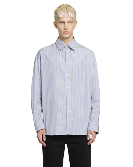 Givenchy Blue Pinstriped Shirt for men