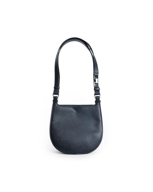 Valextra Blue Hobo Weekend Medium Bag