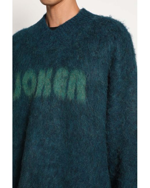トップス Brushed Mohair Eros V-Neck Jumper Martine Rose Joker Brushed Mohair V-Neck Jumper in Blue for Men | Lyst