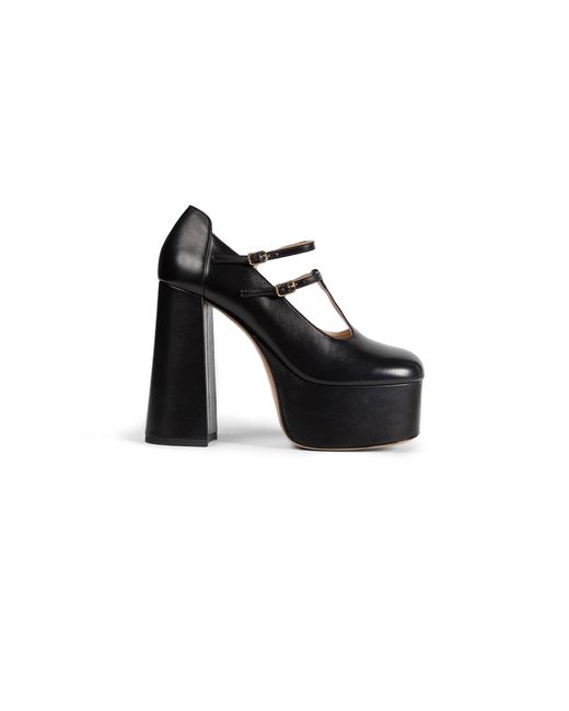 Chloé Black Platform Leather Mary Jane Pumps