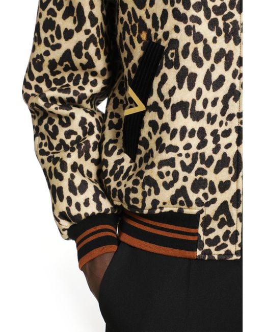 Valentino Black Leopard Print Wool Drape Jacket for men
