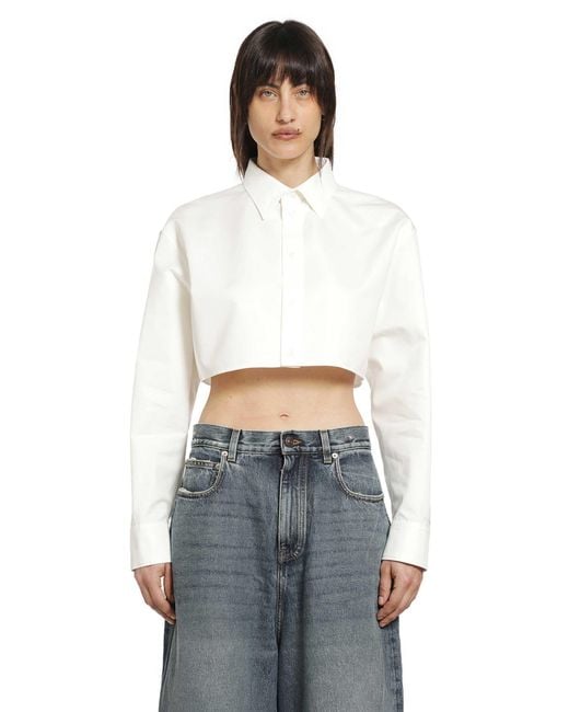 Balenciaga White Cropped Shirt