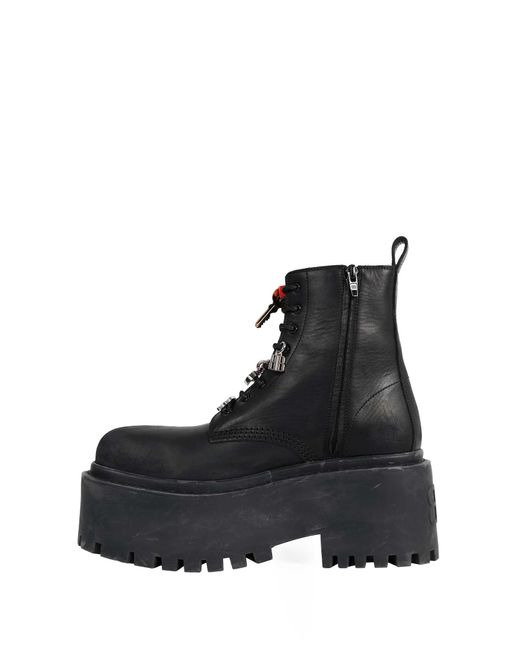 Balenciaga Black Strike Platform Booties With Charms