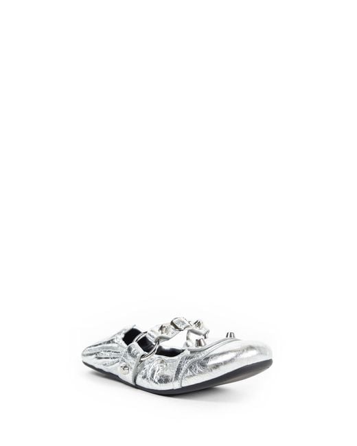 Balenciaga White Flats
