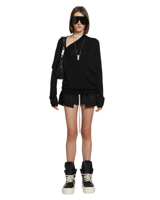 Rick Owens Black Tower Extreme V-Neck Sweater