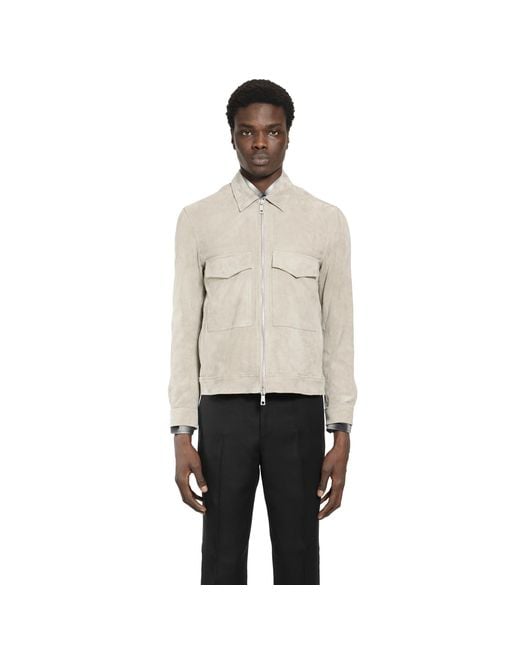 Giorgio Brato Natural Leather Zip-Up Jacket for men