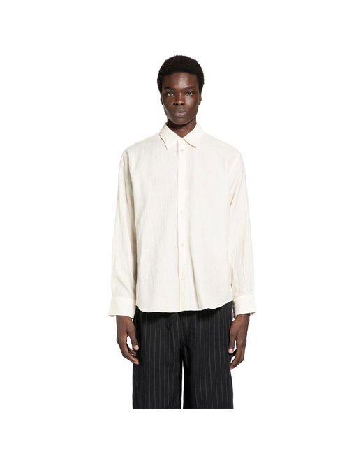 Studio Nicholson White Visualizza Camicia Matelassé for men